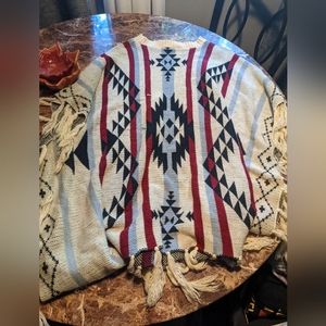 One size Aztec print poncho